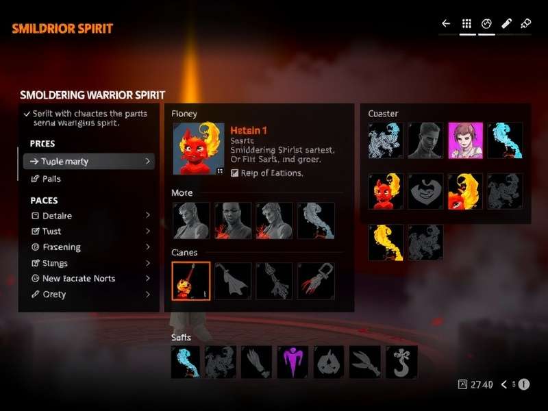 Smoldering Warrior Spirit character customization